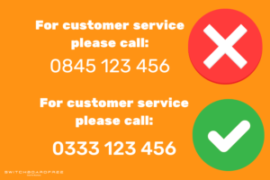 03 numbers are for customer service purposes